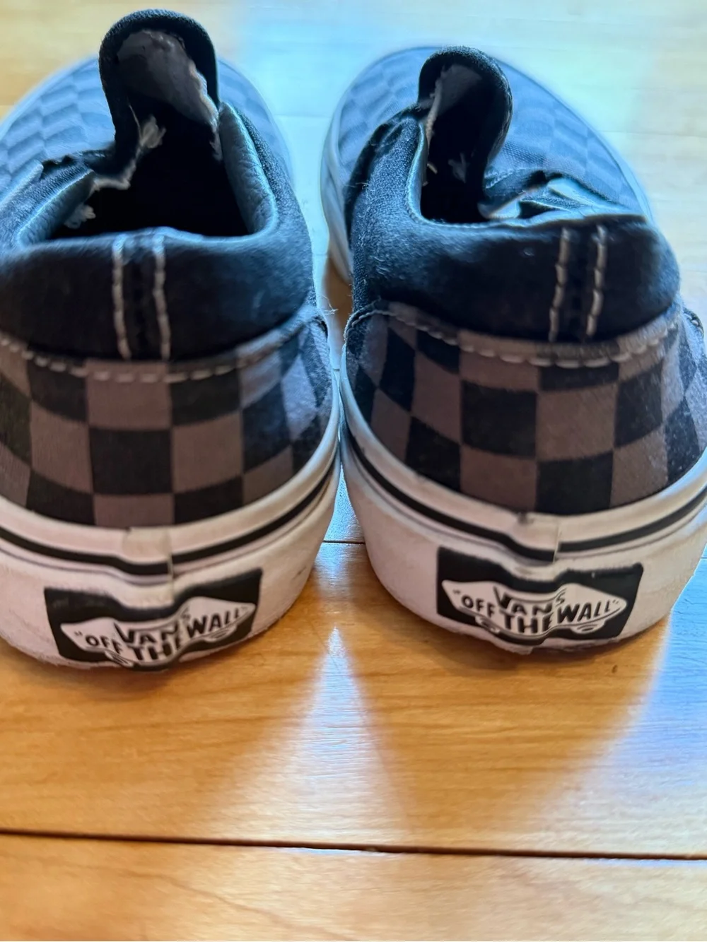 Vans Kids Checkerboard Slip-On Sneakers - Black and Gray